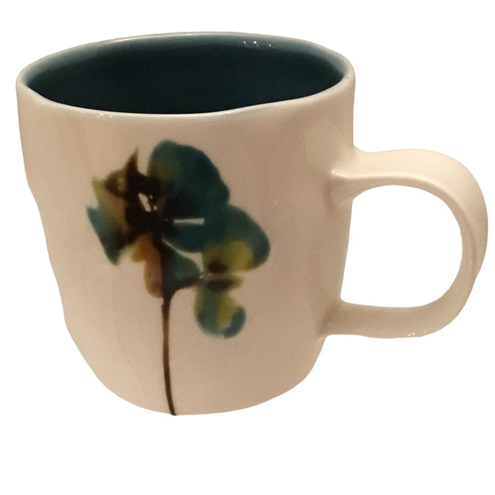 Starbucks Mug 2009 Watercolor Flower Bone China Floral Coffee/Tea Cup 12 oz